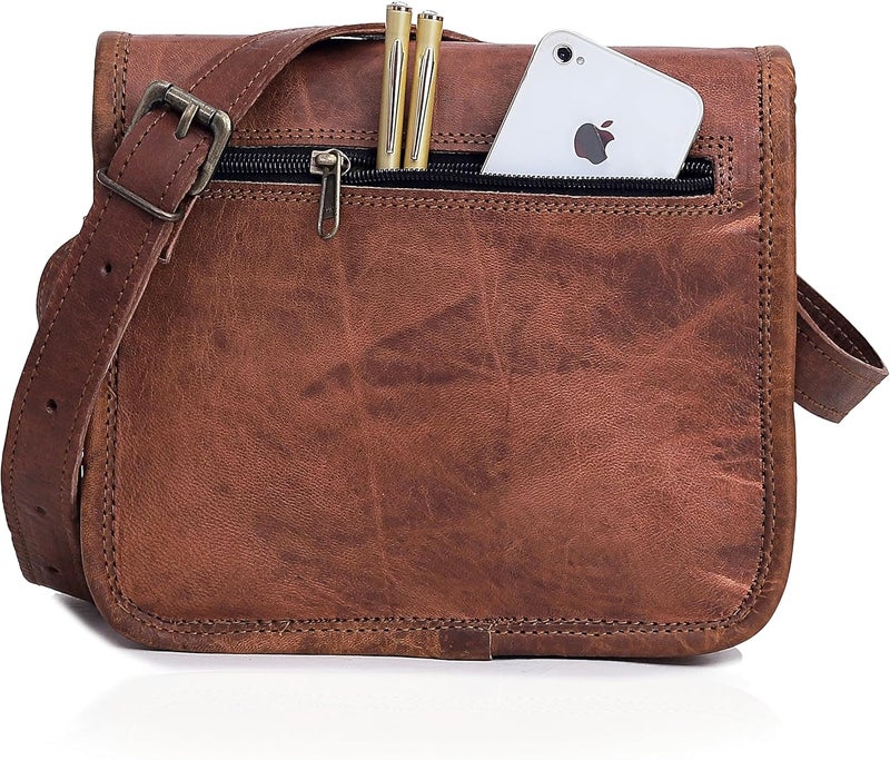 cuero 11 inch Small Handmade Crossbody Shoulder Genuine Leather iPad/Tablet Travel Work Vintage Messenger Bag For 10.5 inch iPad Pro for Women & Men - Gift for Him Her - Image 5